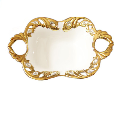 22% OFF on White Gold Porcelain Decorative Platter White, Gold 22% OFF on White Gold Porcelain Decorative Platter White, Gold