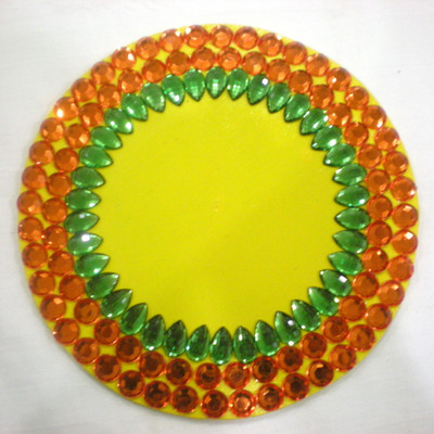 46% OFF on Zelos Wooden Decorative Platter Yellow