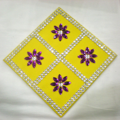 46% OFF on Zelos Wooden Decorative Platter Yellow