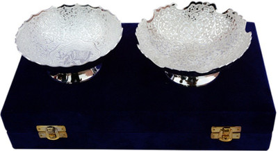 TI Giftware Brass Decorative Platter Silver, Pack of 2 TI Giftware Brass Decorative Platter Silver, Pack of 2