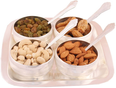 55% OFF on GS Museum Silver Plated Decorative Platter Silver, Pack of 9