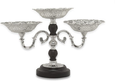 23% OFF on FineDor Silver Plated Decorative Platter Silver