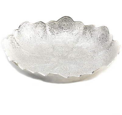 Aapno Rajasthan Brass Decorative Platter Silver Aapno Rajasthan Brass Decorative Platter Silver