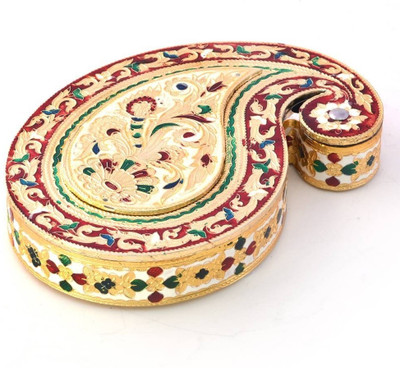 40% OFF on Jaipur Raga Golden Meenakari Work Paisley Design Wooden Decorative Platter Gold 40% OFF on Jaipur Raga Golden Meenakari Work Paisley Design Wooden Decorative Platter Gold