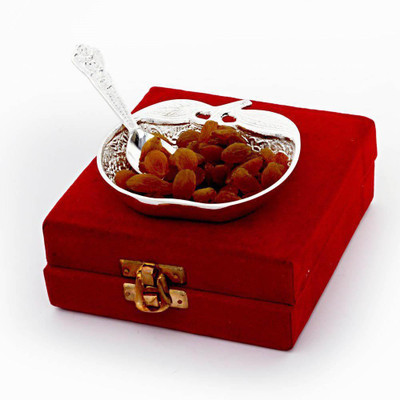 39% OFF on UFC Mart Silver Polished Apple Shape Brass Bowl N Spoon Brass Decorative Platter Silver 39% OFF on UFC Mart Silver Polished Apple Shape Brass Bowl N Spoon Brass Decorative Platter Silver