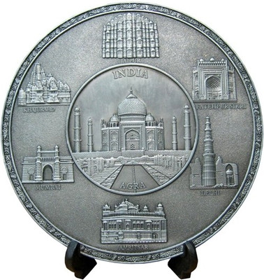 10% OFF on The Bombay Store Plate - India monuments Carbon Steel Decorative Platter Grey