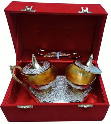 33% OFF on Royal Touch Brass Decorative Platter Silver, Gold, Pack of 3