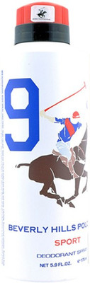 Beverly Hills Polo Club Sport Deodorant No 9 For Mens Body Spray - For Men (175 Ml)