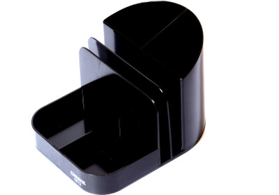 Chrome Multipurpose 6 Compartments Plastic Pen Stand Chrome Multipurpose 6 Compartments Plastic Pen Stand