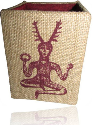 Indha Craft Holder Series 1 Compartments Card Board Pen Pencil And Brush Holder (Khakhi , Maroon)