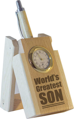 43% OFF on Tiedribbons World Greatest Son Table Top 1 Compartments Wooden Pen Stand