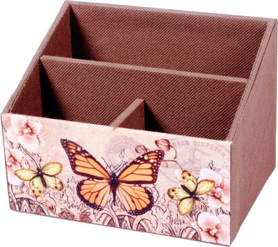 Treasure Hunt Butterfly 3 Compartments Wooden Stationary Holder