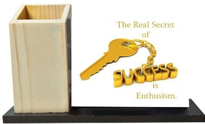 Smileonline Holder 1 Compartments Wood Pen Stand