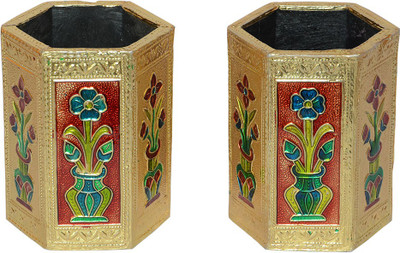 45% OFF on Famacart Pen case 2 Compartments Wooden Pen Holder