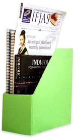 Indha Craft IC Recycled Paper 1 Compartments Card Board Magazine Holder - Green