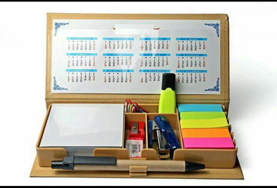 Rapid 6 Compartments Card Board Eco Friendly Stationery Kit (light Brown)