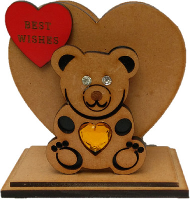 JaipurCrafts Teddy 1 Compartments Wooden Pencil Stand JaipurCrafts Teddy 1 Compartments Wooden Pencil Stand