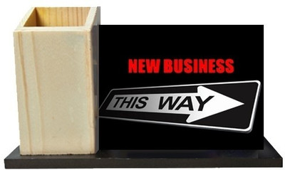 Smileonline Holder 1 Compartments Wood Pen Stand