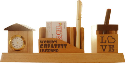 56% OFF on Tiedribbons Tabletop-121 1 Compartments Wooden Desk Sets 56% OFF on Tiedribbons Tabletop-121 1 Compartments Wooden Desk Sets