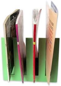 Indha Craft IC Recycled Paper 4 Compartments Card Board Magazine Holder - Green