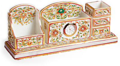 56% OFF on Aapno Rajasthan Utility 3 Compartments White Marble Holder