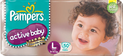 Pampers Active Baby Diapers Taped Large Size (18 Pieces) 