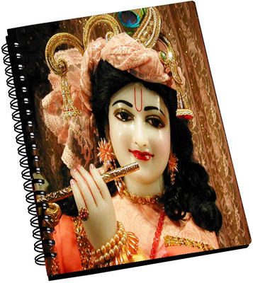 74% OFF on AMY Beautiful 3D Lord Krishna White Statue A5 Notebook Spiral Bound