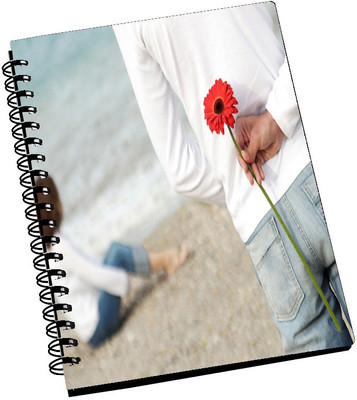 74% OFF on Amy Cute Couple Sitting on The Beach A5 Notebook Spiral Bound