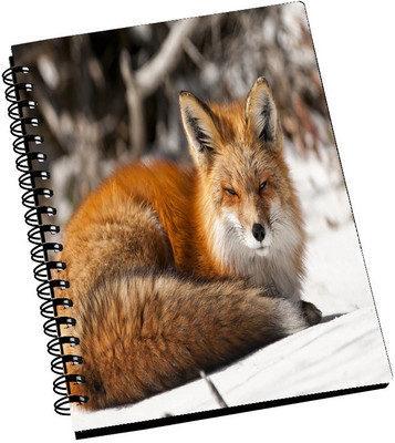 74% OFF on AMY Cut Red Snow Fox Sleeping A5 Notebook Spiral Bound