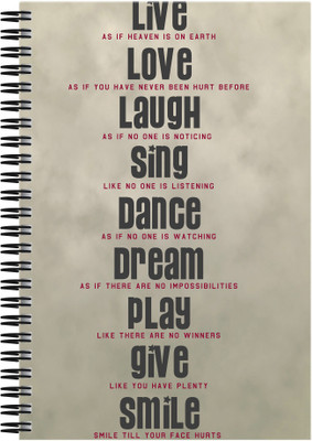21% OFF on Art Emporio Live, Love, Laugh A5 Notebook Spiral