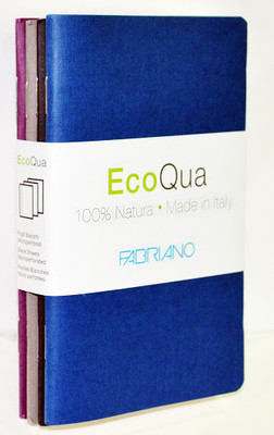 Fabriano Ecoqua Pocket Book White (Pack of 4 Dark Colors Assorted) Mini Notebook Stapled