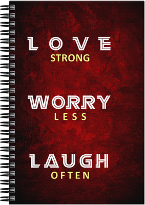 21% OFF on Art Emporio Love Strong, Worry Less, Laught Often A5 Notebook Spiral