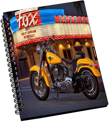 74% OFF on AMY Hot Yellow Harley Dvidson Fat Boy A5 Notebook Spiral Bound