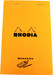 Rhodia Orange and Black Notepad Head Stapled