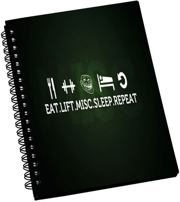 74% OFF on AMY Eat Lift Sleep Repeat quote A5 Notebook Spiral Bound