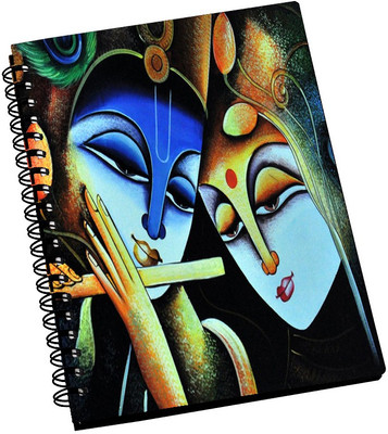 74% OFF on AMY Lord Radha Krishna Abstract Art A5 Notebook Spiral Bound