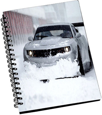 74% OFF on AMY White Car in The Snow A5 Notebook Spiral Bound
