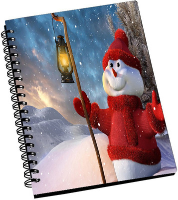 70% OFF on Amy Cute Snowman Smiling A5 Notebook Spiral Bound