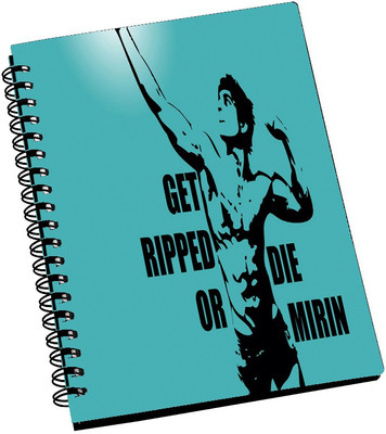 74% OFF on AMY Cool Bodybuilding Motivation Get Ripped or Die Mirin Quote A5 Notebook Spiral Bound