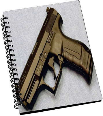 74% OFF on AMY Black 3D Gun A5 Notebook Spiral Bound 74% OFF on AMY Black 3D Gun A5 Notebook Spiral Bound