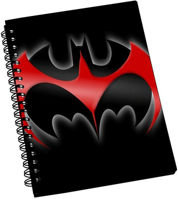 74% OFF on AMY Red and Black Batman Logo A5 Notebook Spiral Bound