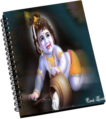 74% OFF on AMY Cute Little Krishna Eating Makhan A5 Notebook Spiral Bound