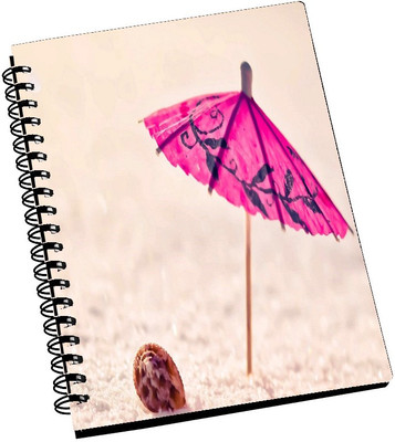 74% OFF on AMY Cute Mini Pink Umbrella A5 Notebook Spiral Bound
