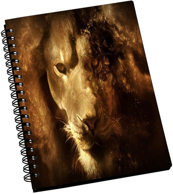 74% OFF on AMY Cool 3D Lion Face A5 Notebook Spiral Bound