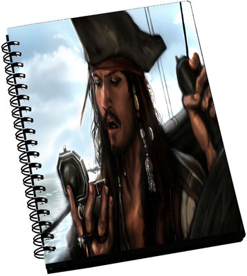 74% OFF on AMY Pirates of the Caribbean Cartoon Art A5 Notebook Spiral Bound