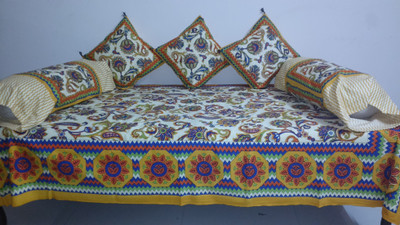 12% OFF on Miracle Furnishings Cotton Printed Diwan Set