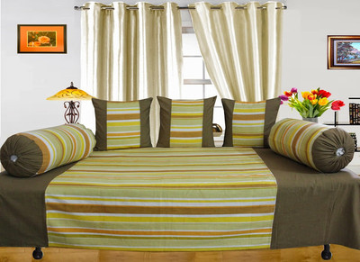 17% OFF on Dekor World Cotton Striped Diwan Set 17% OFF on Dekor World Cotton Striped Diwan Set