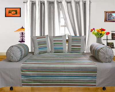 17% OFF on Dekor World Cotton Striped Diwan Set 17% OFF on Dekor World Cotton Striped Diwan Set