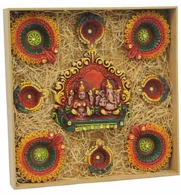 1% OFF on Gifts By Meeta Earthenware Table Diya Set