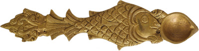 12% OFF on Exotic India Hand-held with Fish Handle Brass Table Diya 12% OFF on Exotic India Hand-held with Fish Handle Brass Table Diya